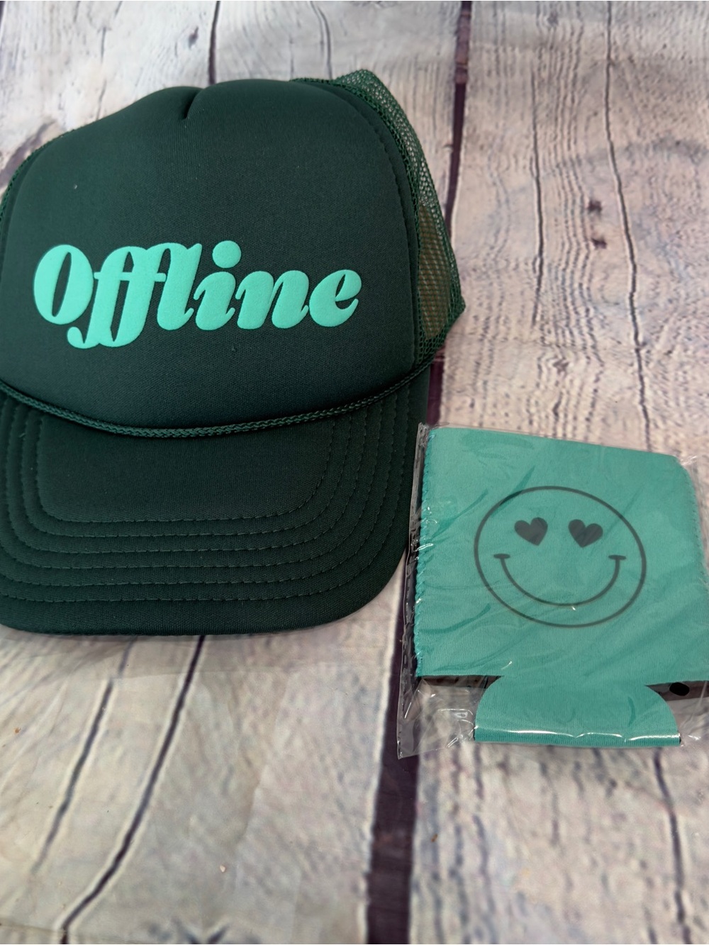 Ulta Beauty Teal Label Trucker Hat & Can Cooler Set